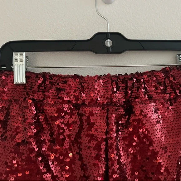 Sincerely Jules Sparkling Scarlet High Waist Shorts - Picture 5 of 7